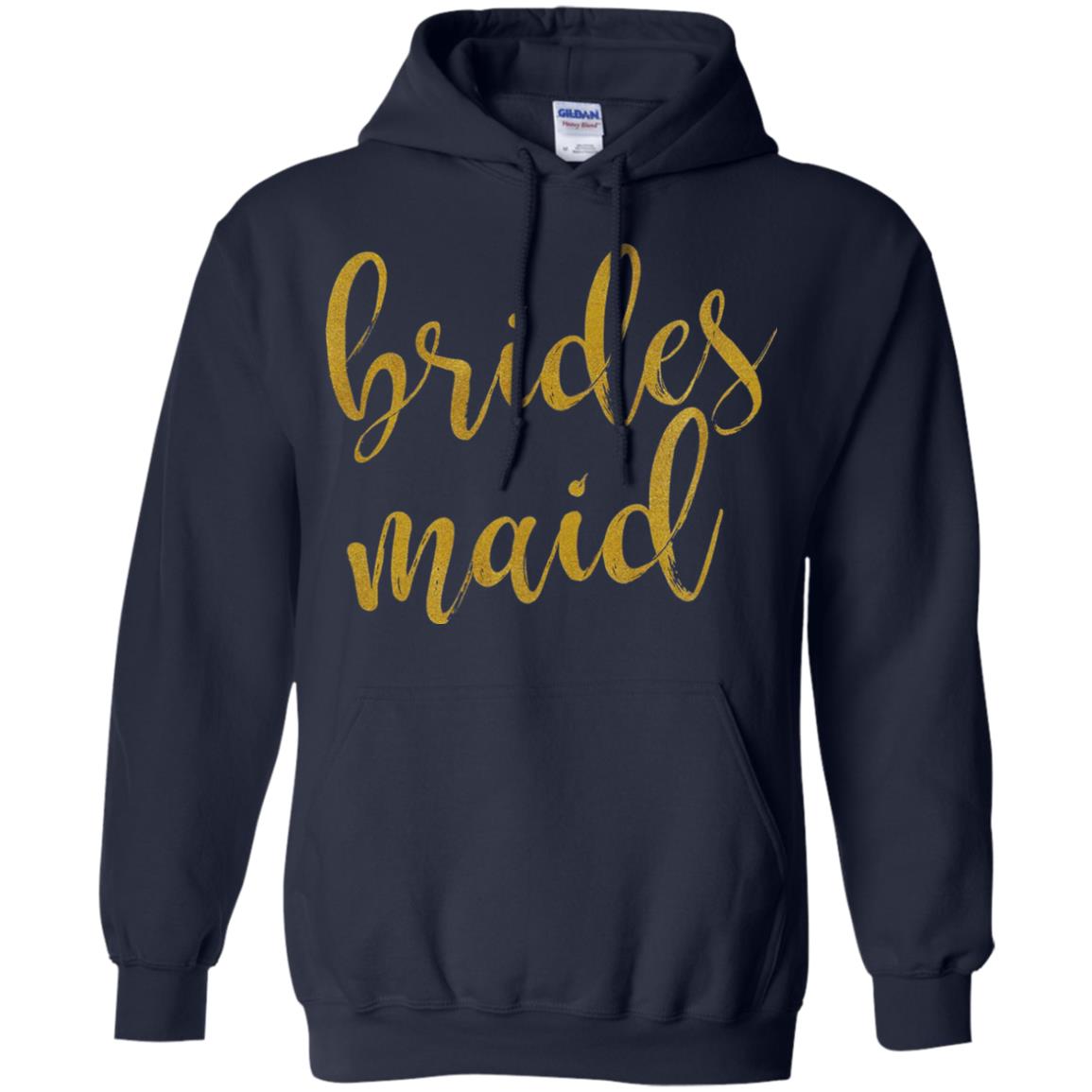 Bridesmaid Gold Glitter Bridal Shower T-shirt Navy