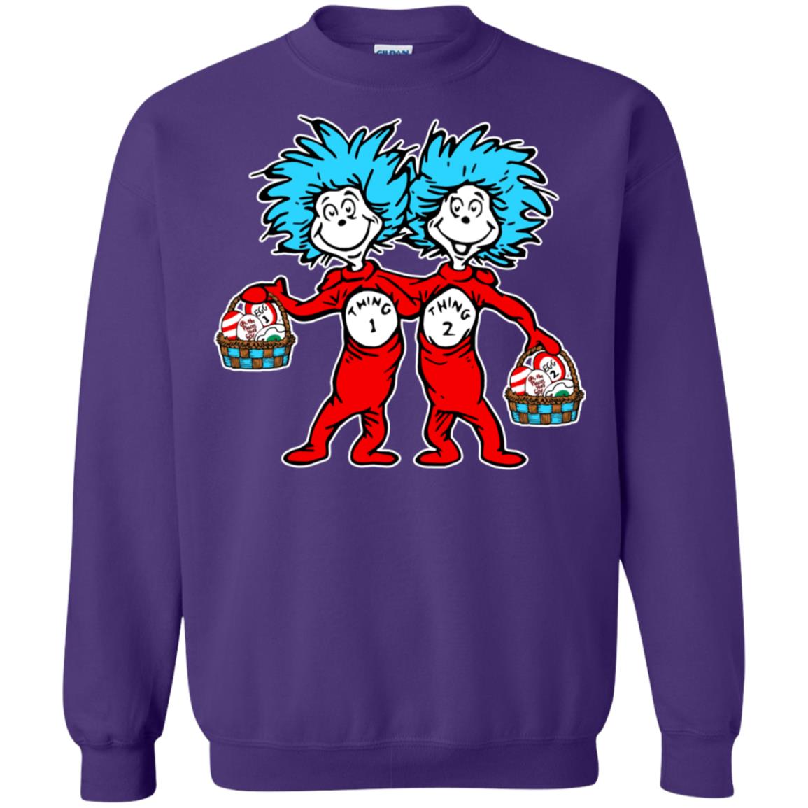 Dr. Seuss Thing 1 Thing 2 Easter Egg T-shirt Purple