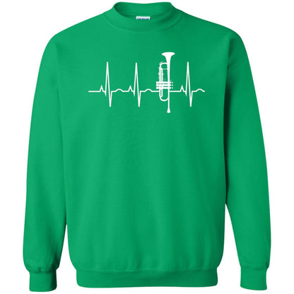 Trumpet Lovers T-Shirt Trumpet Heartbeat Irish Green