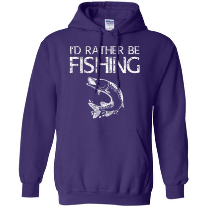 Fisherman T-shirt I'd Rather Be Fishing Purple