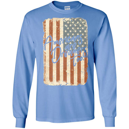 Americans Are Dreamers Too T-shirt American Flag Carolina Blue
