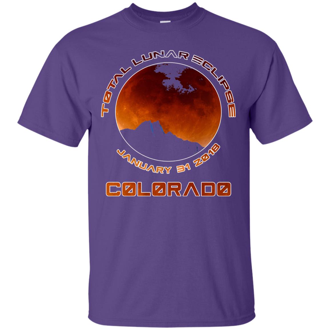 Colorado Lunar Eclipse 2018 T-shirt January 31 Purple