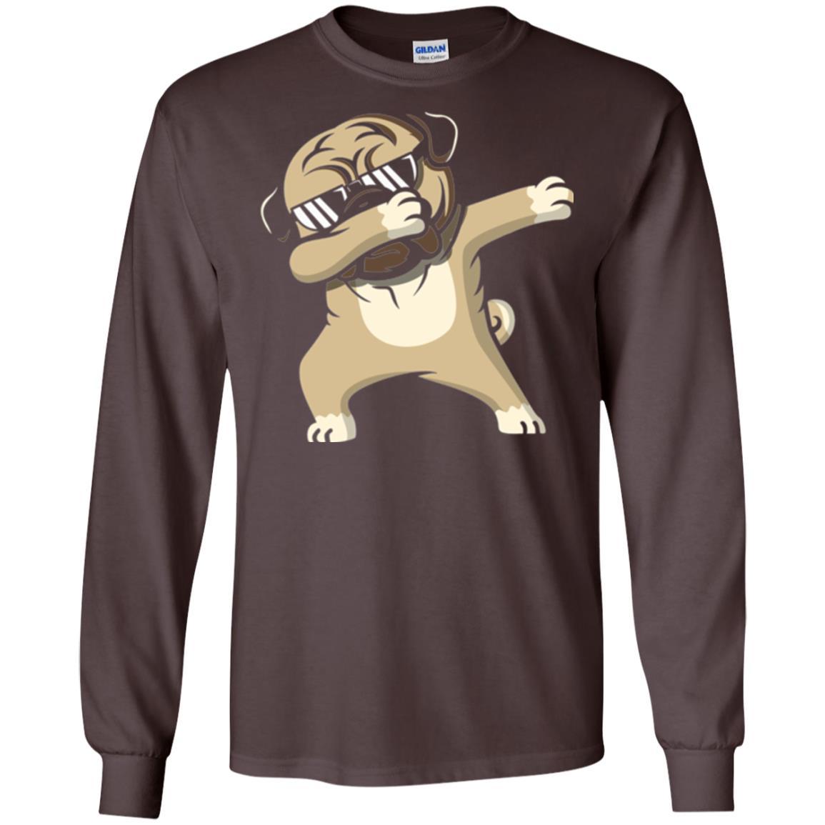 Dog Lover T-shirt Dabbing Pug T-shirt Dark Chocolate