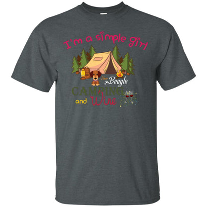 I’m A Simple Girl I Love Beagle Camping And Wine Shirt Dark Heather