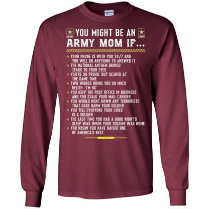 Veteran T-shirt You Might Be An Army Mom If Maroon