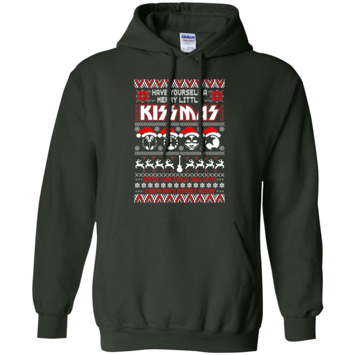 Christmas T-shirt Have Yourself A Merry Little Kissmas Forest Green