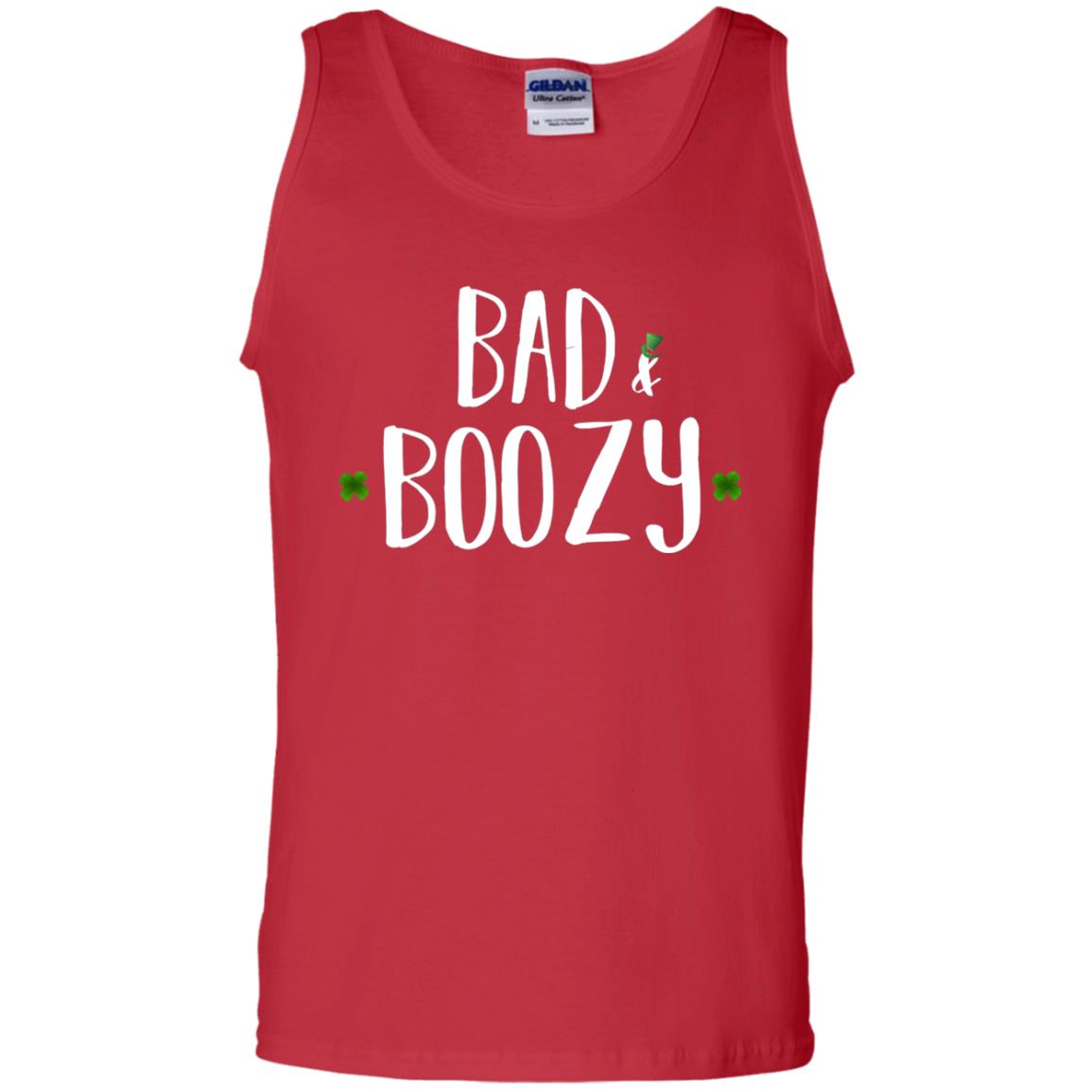 Bad And Boozy Funny Saint Patrick Day T-shirt Red