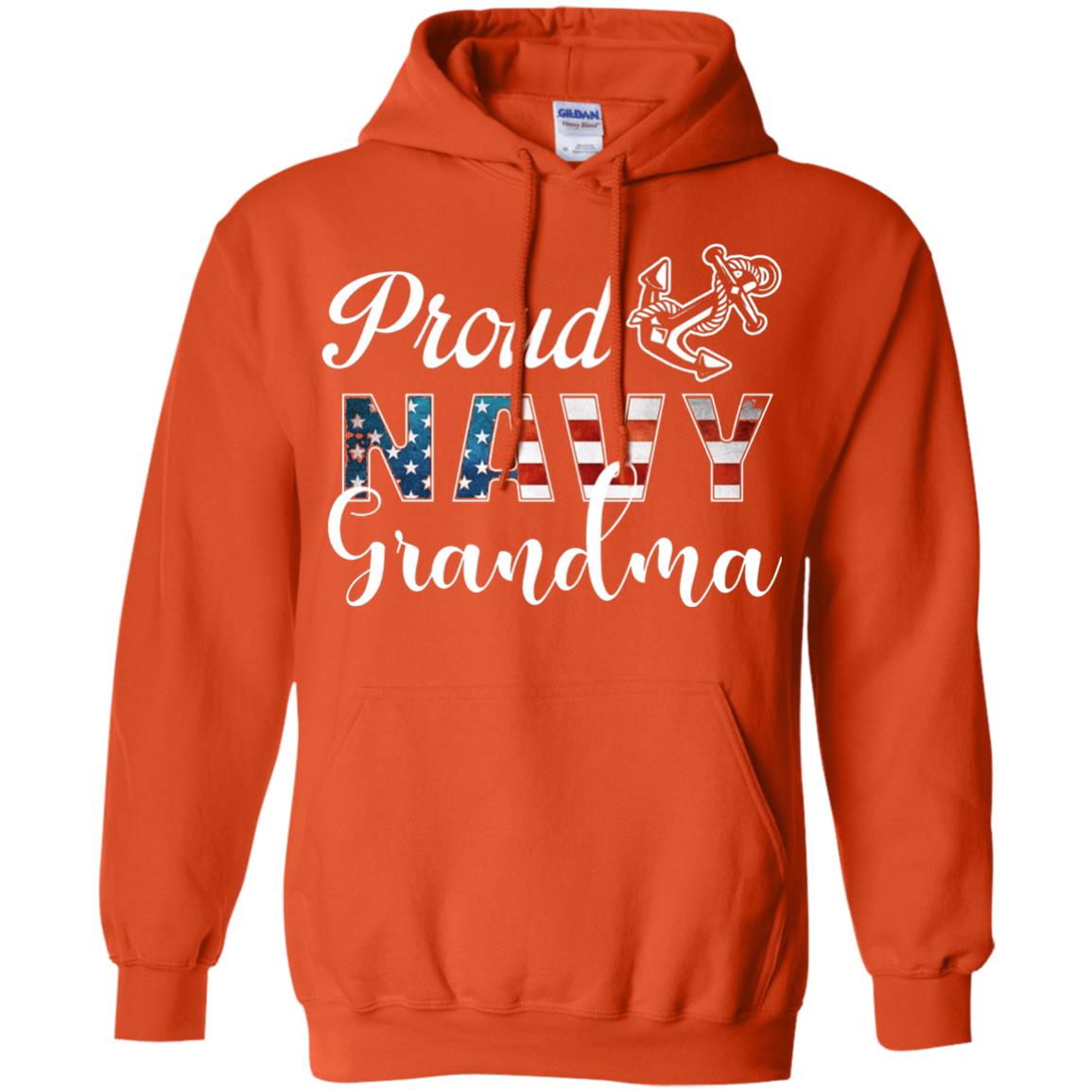 Proud Navy Grandma Military Mama Shirt Orange
