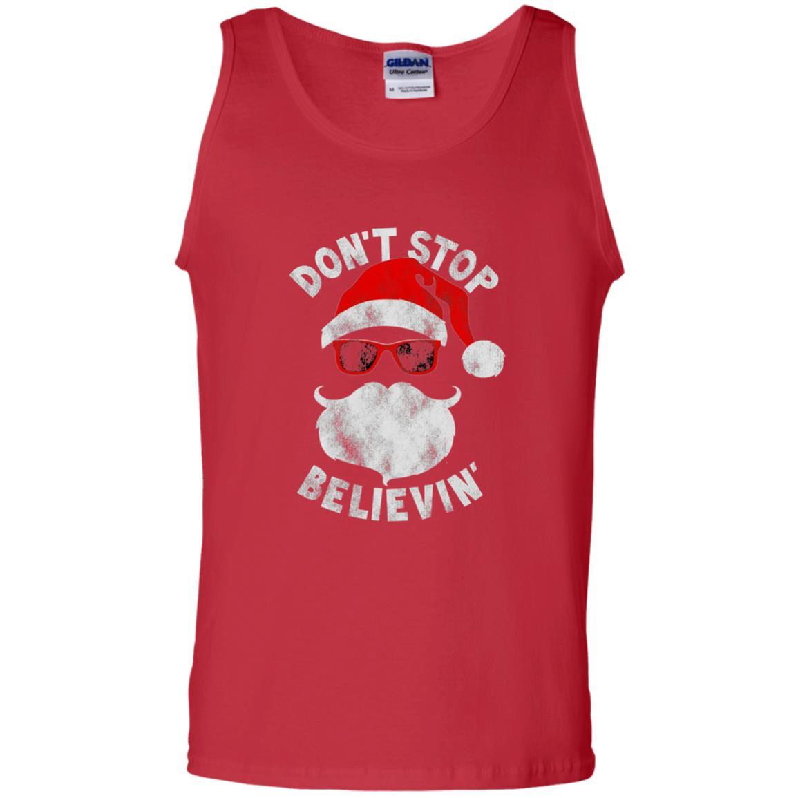 Christmas T-shirt Don't Stop Believing Red