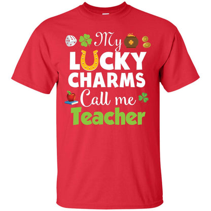 My Lucky Charms Call Me Teacher St Patricks Day T-shirt Red