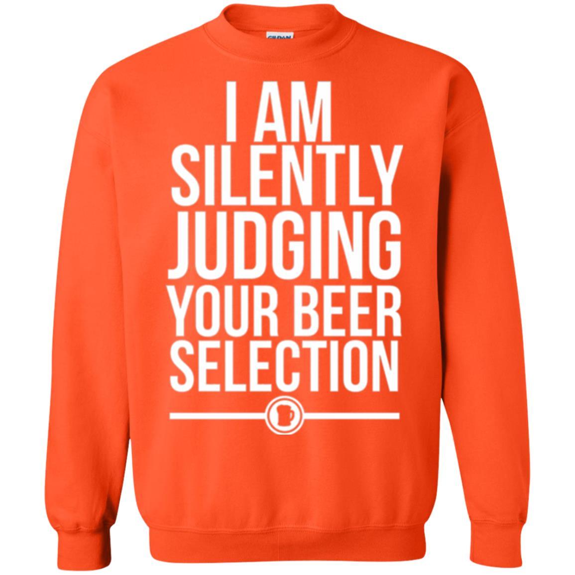 Beer Lover T-shirt I Am Silently Judging Your Beer Sellection Orange