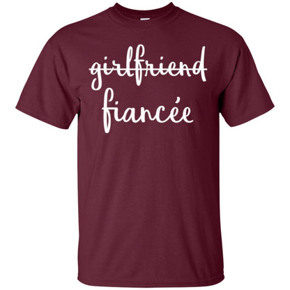 Fiance Engagement Party T-shirt Girlfriend Fiancee Maroon