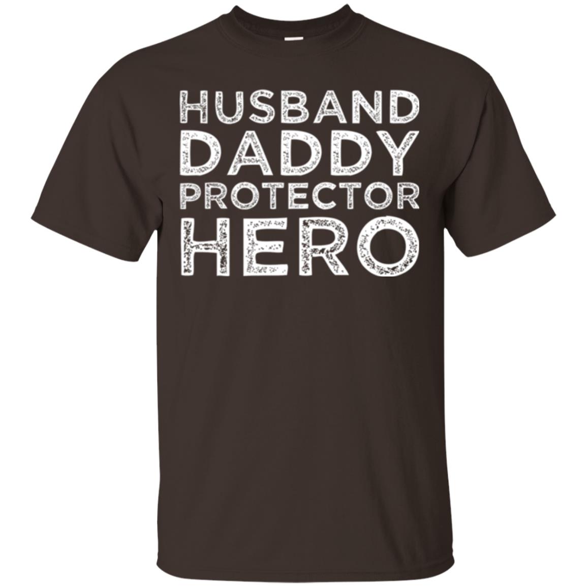 Husband Daddy Protector Hero T-shirt Dark Chocolate