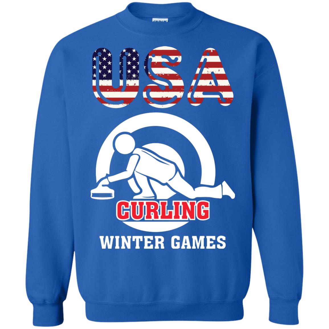 Usa Curling Winter Games Curling Lover T-shirt Royal