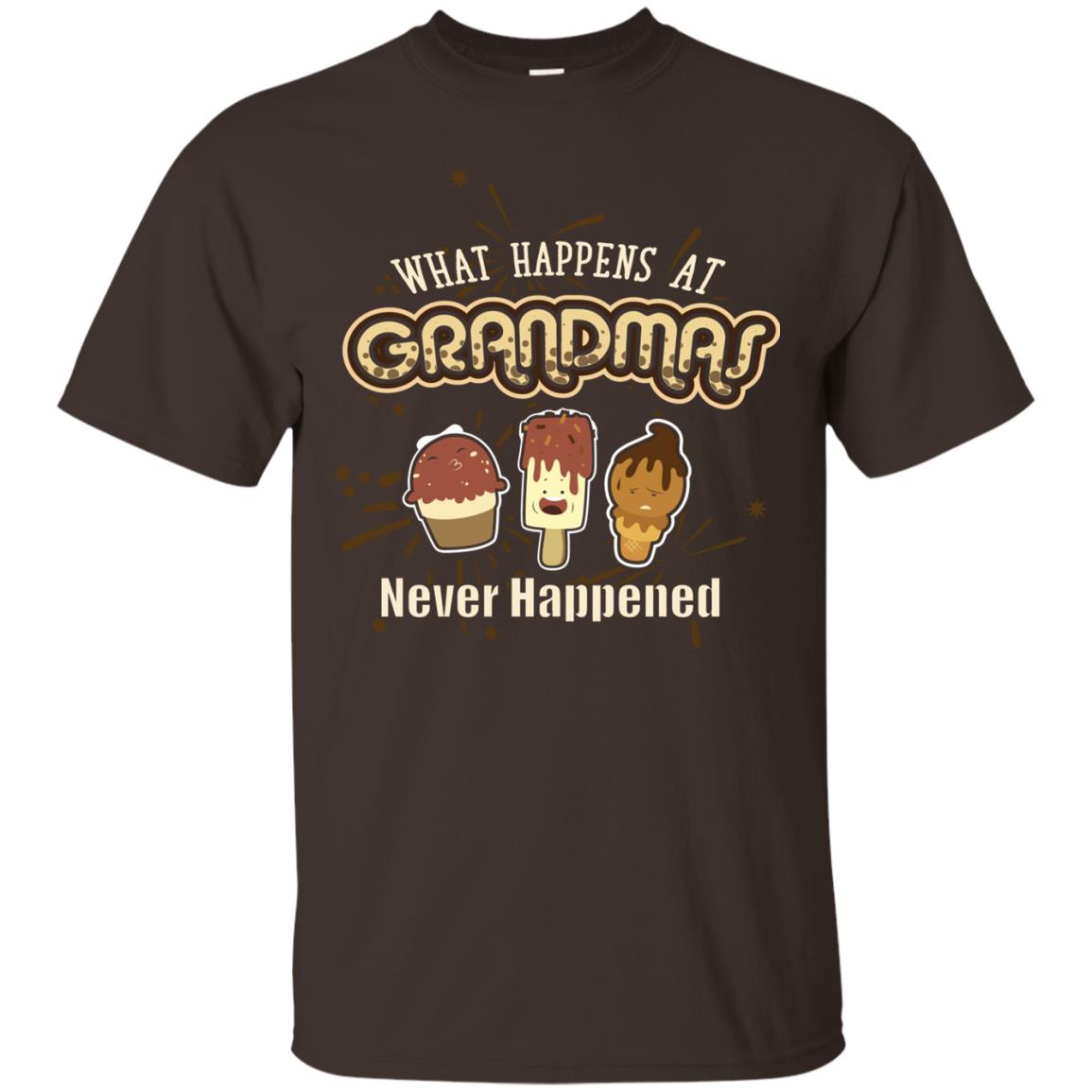 What Happens At Grandmas Never Happened Family Shirt Dark Chocolate