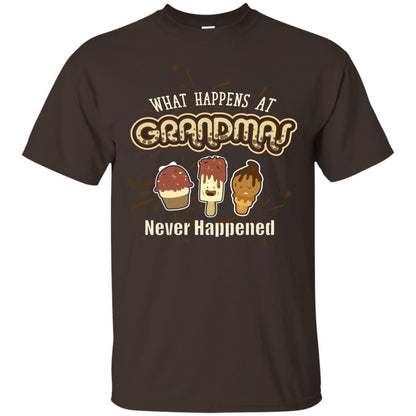 What Happens At Grandmas Never Happened Family Shirt Dark Chocolate