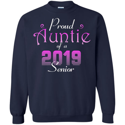 Proud Auntie Of 2019 Senior Aunt Shirt Navy