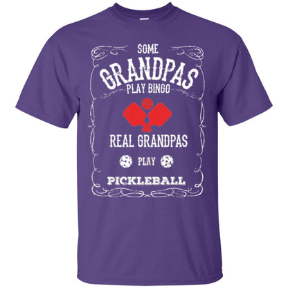 Papa T-shirt Real Grandpas Play Pickleball Purple
