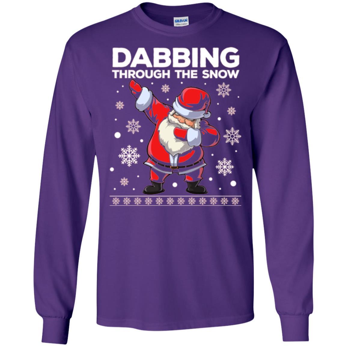 Christmas T-shirt Dabbing Through The Snow T-shirt Purple