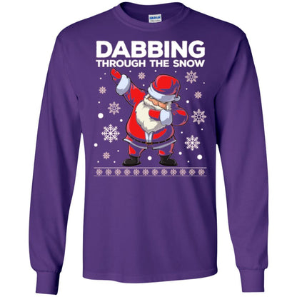 Christmas T-shirt Dabbing Through The Snow T-shirt Purple