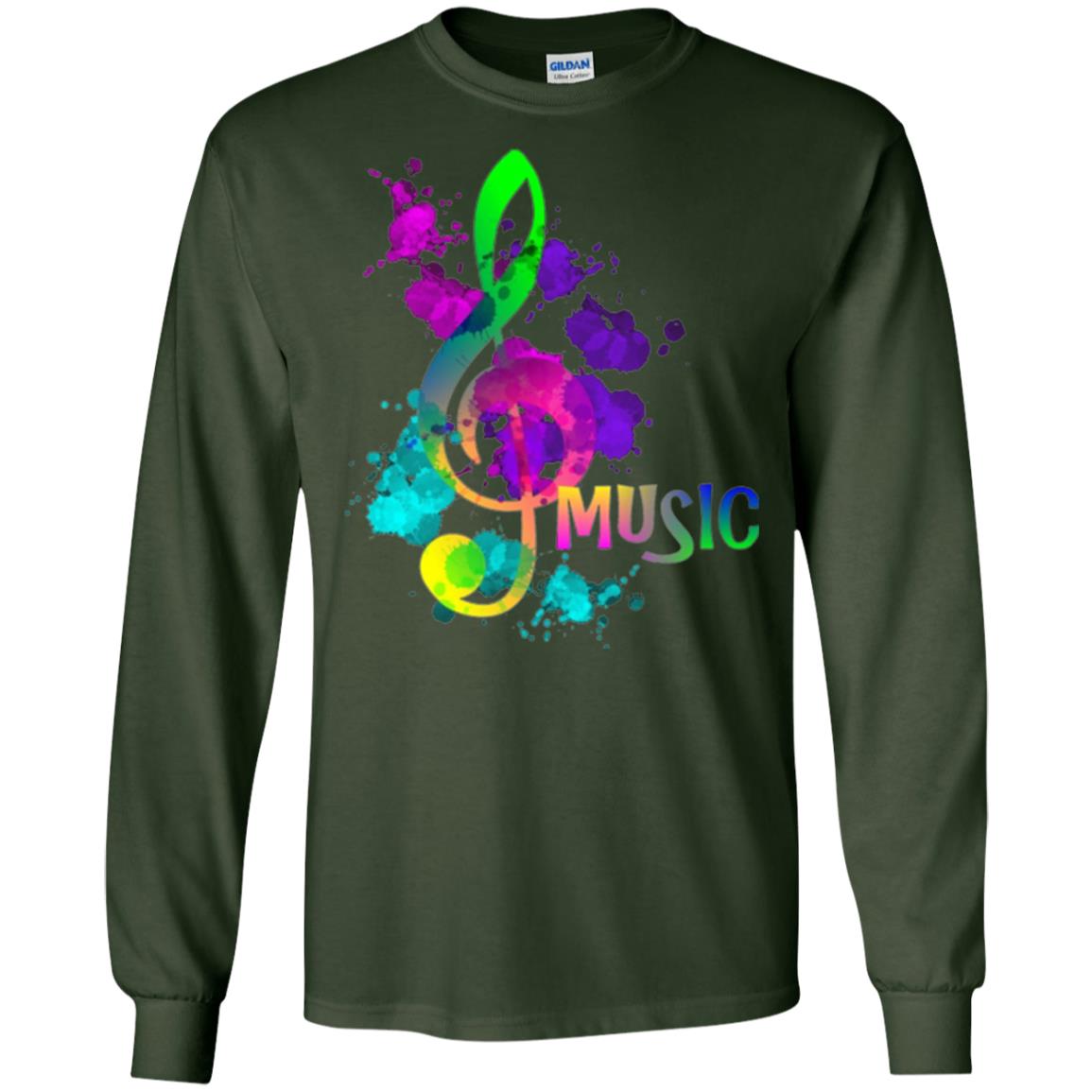Funky Colorful Music Treble Clef Musican T-shirt Forest Green