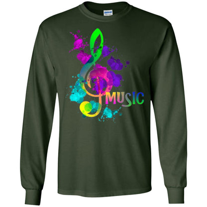 Funky Colorful Music Treble Clef Musican T-shirt Forest Green