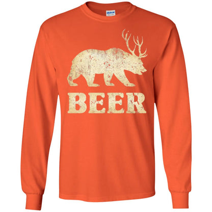 Beer T-shirt Vintage Bear Deer Orange