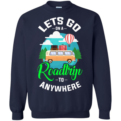 Camping T-shirt Lets Go On A Roadtrip To Anywhere Navy