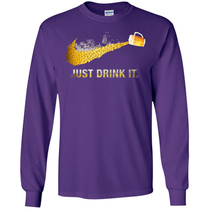 Beer Just Drink It Beer Lover T-shirt Purple