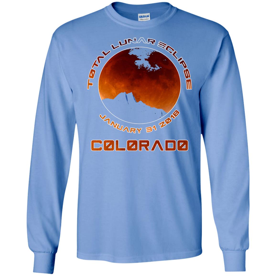 Colorado Lunar Eclipse 2018 T-shirt January 31 Carolina Blue