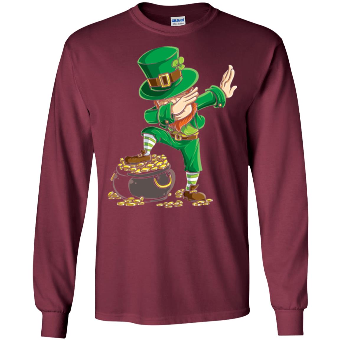 Dabbing Leprechaun Saint Patrick's Day T-shirt Maroon