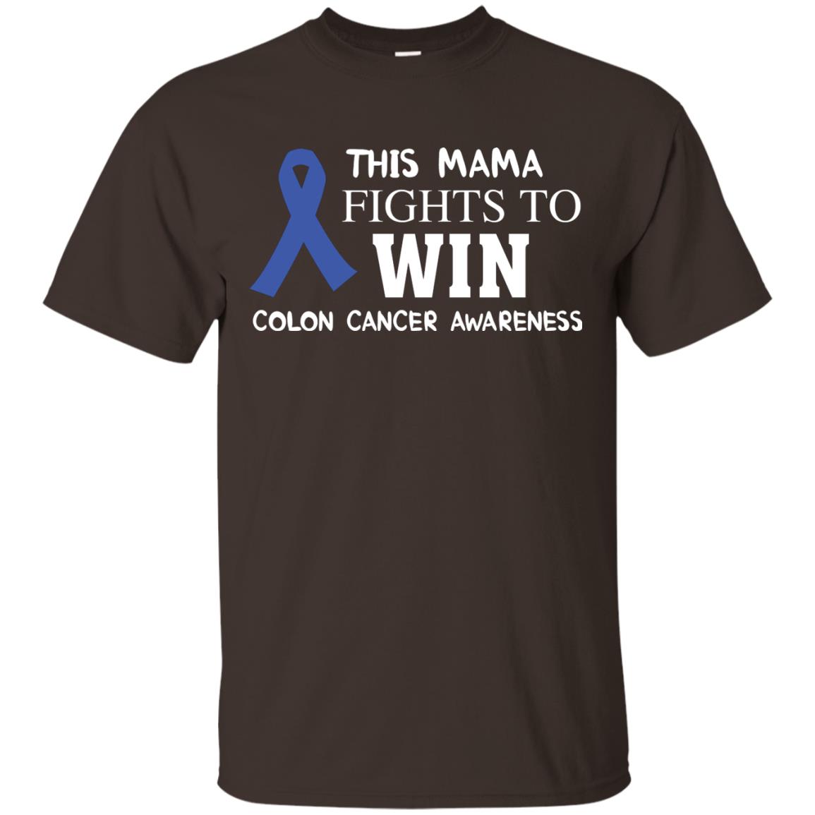 This Mama Fights To Win Colon Cancer Awareness Gift Shirt For Mama Dark Chocolate