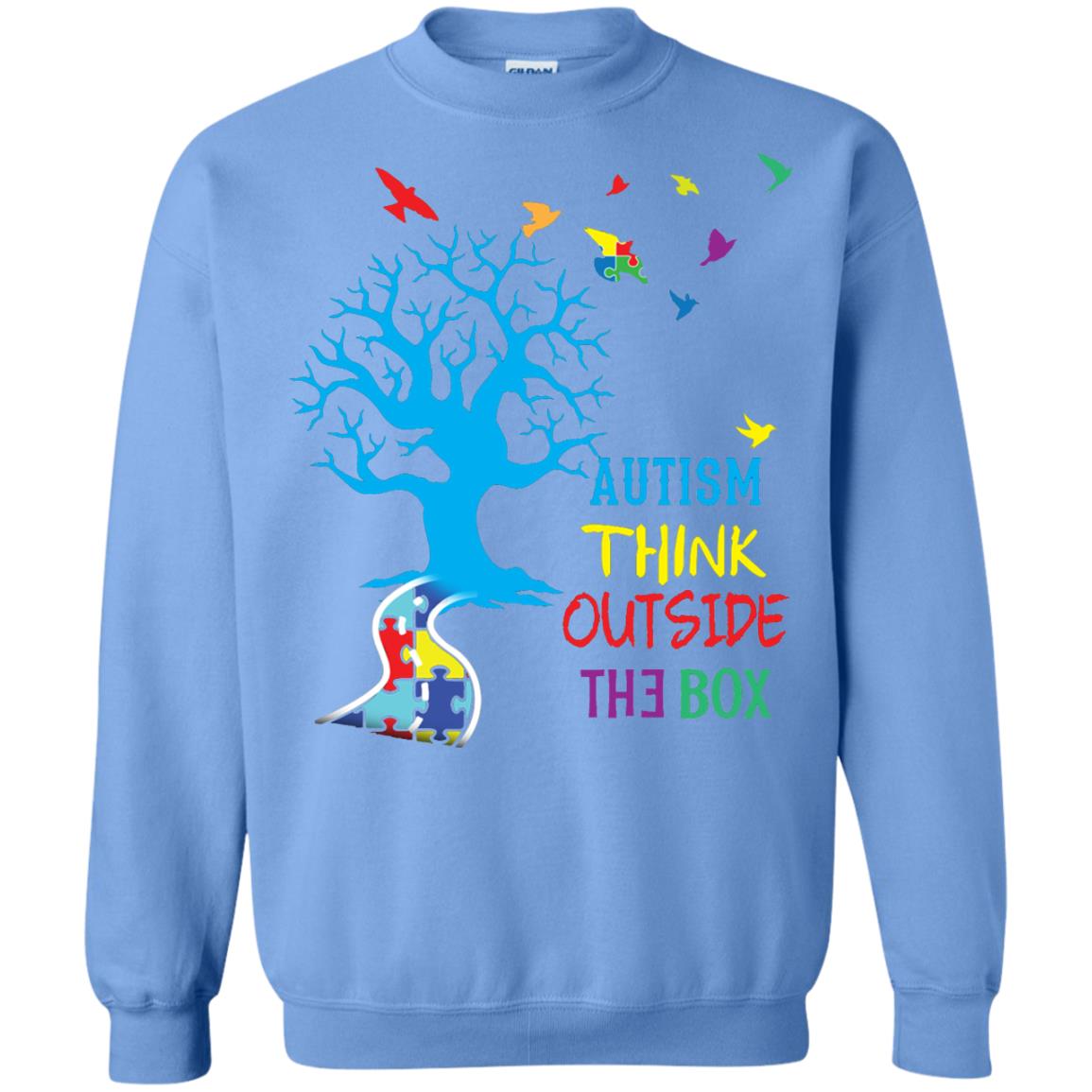 Autism Awareness T-shirt Autism Think Outside Carolina Blue