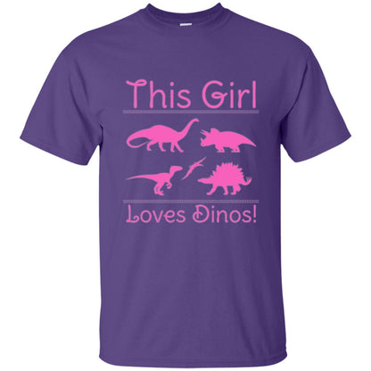 This Girl Loves Dinos Dinosaur T-shirt Purple