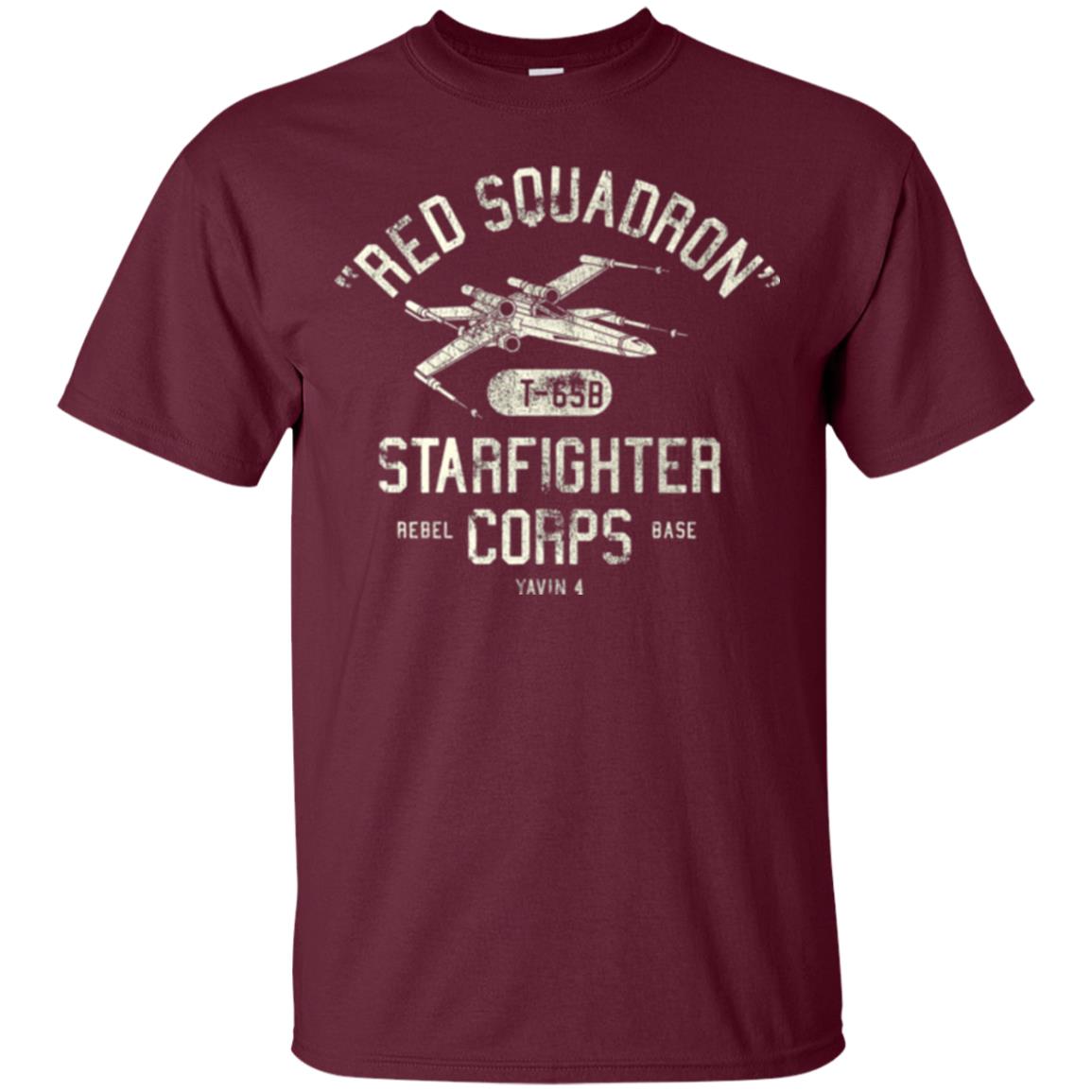 Movie T-shirt Red Squadron Starfighter Rebel Corps Base Maroon