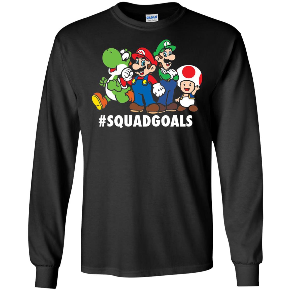 Nintendo Super Mario Luigi #squadgoals Gamer T-shirt Black