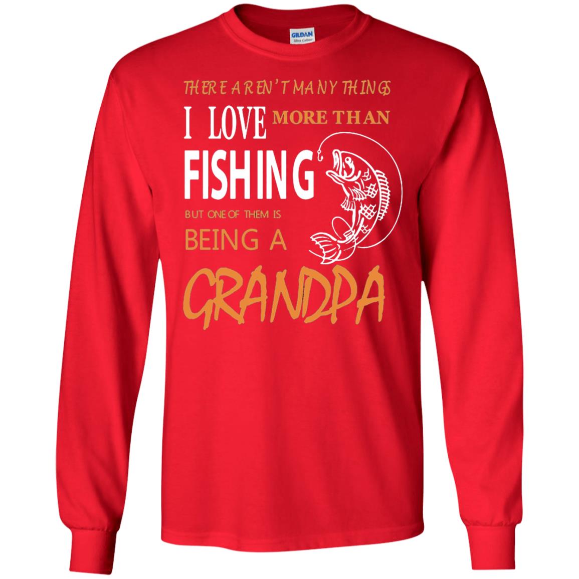 Fishing Grandpa Shirt I Love More Than Fishing Red
