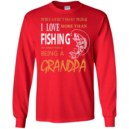 Fishing Grandpa Shirt I Love More Than Fishing Red