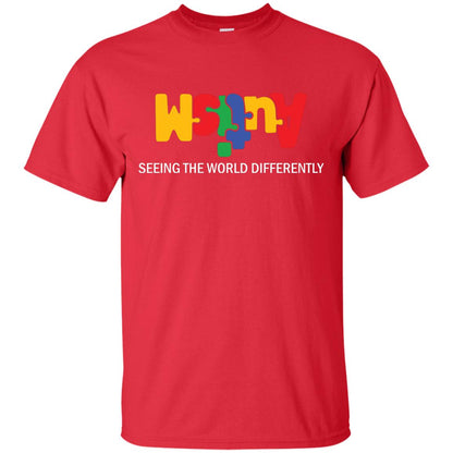 Autism Awareness T-shirt Seeing The World Differently Red