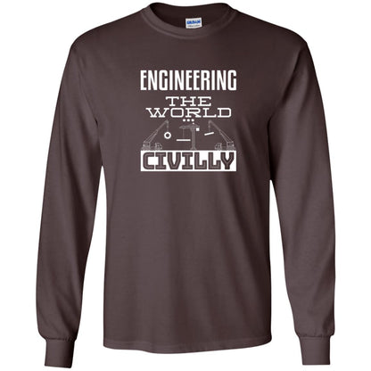 Engineering The World Civilly Civil Engineer T-shirt Dark Chocolate