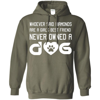 A Girl’s Best Friend Never Owned A Dog Best Dogs Shirt For Girls Military Green