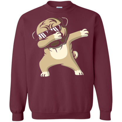 Dog Lover T-shirt Dabbing Pug T-shirt Maroon