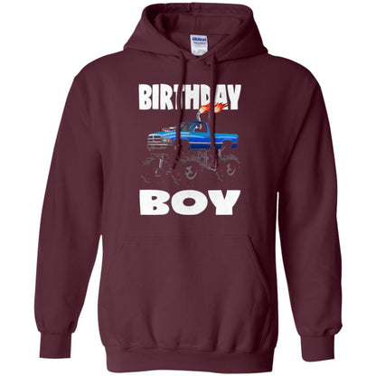 Monster Truck T-shirt Birthday Boy Vintage Maroon