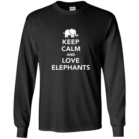 Elephant Lover T-shirt Keep Calm And Love Elephants T-shirt Black
