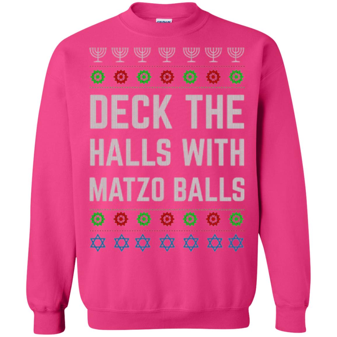 Christmas T-shirt Deck The Halls With Matzo Balls Heliconia