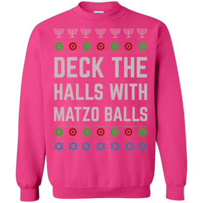 Christmas T-shirt Deck The Halls With Matzo Balls Heliconia