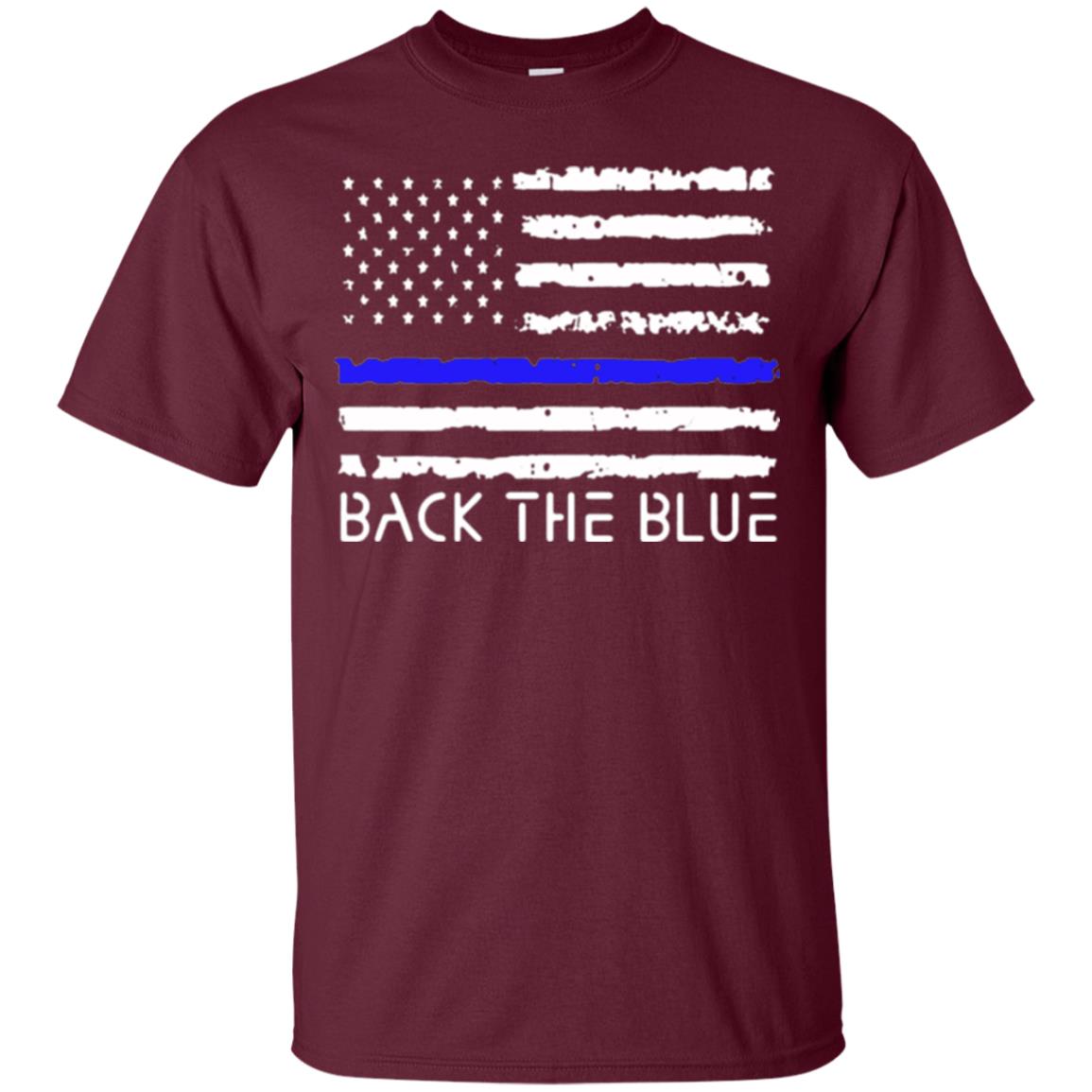 Thin Blue Line T-shirt Back The Blue Maroon