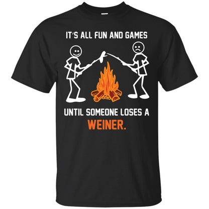 Camper T-shirt It’s All Fun And Games Until Someone Loses A Weiner Black