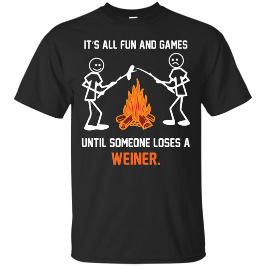 Camper T-shirt It’s All Fun And Games Until Someone Loses A Weiner Black