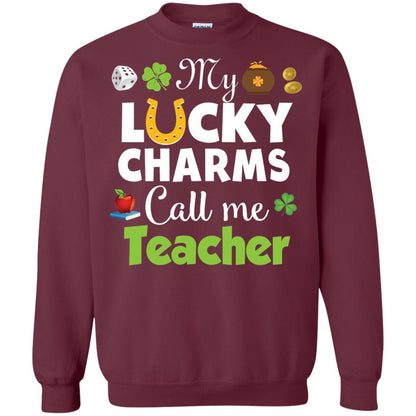 My Lucky Charms Call Me Teacher St Patricks Day T-shirt Maroon